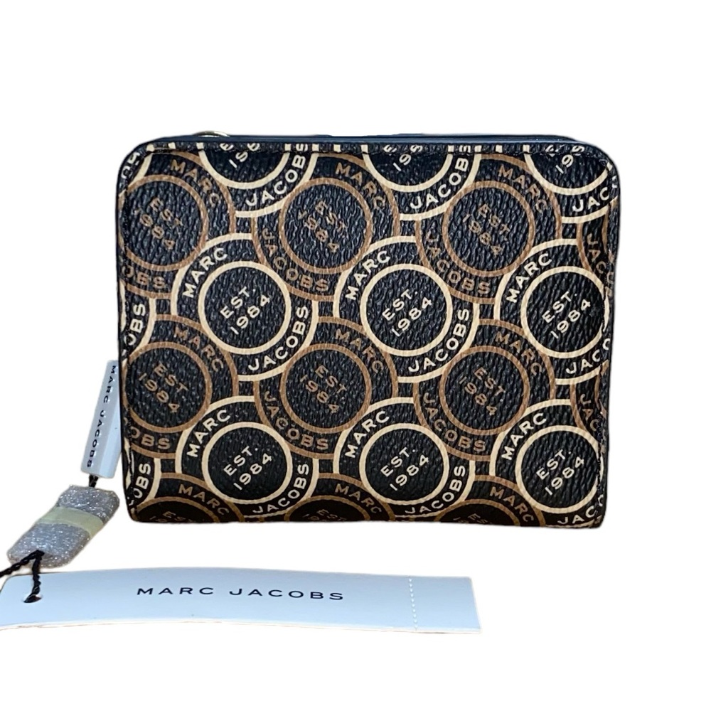 Marc Jacobs Black Multi Logo Compact Wallet